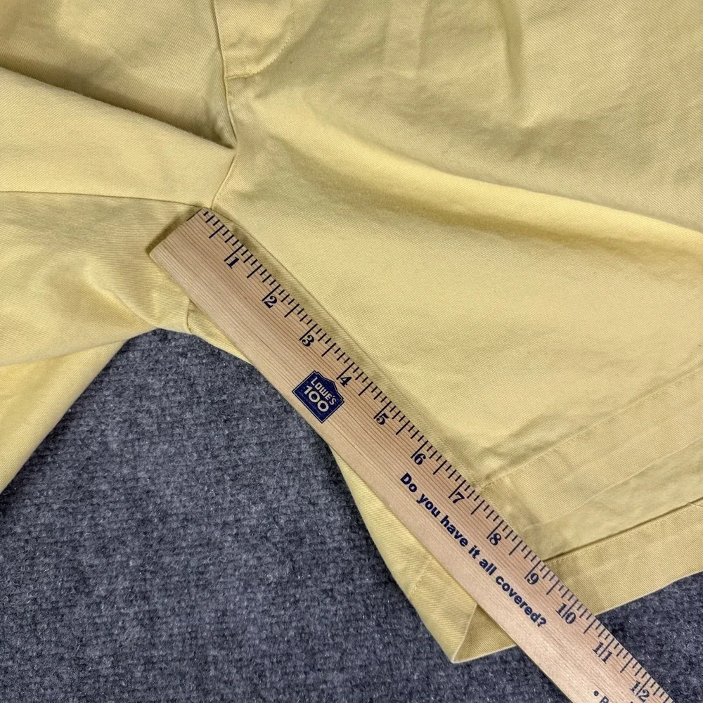 Vintage Polo Ralph Lauren Mens Size 40 Yellow Tyler Short Pleated Cotton Chino